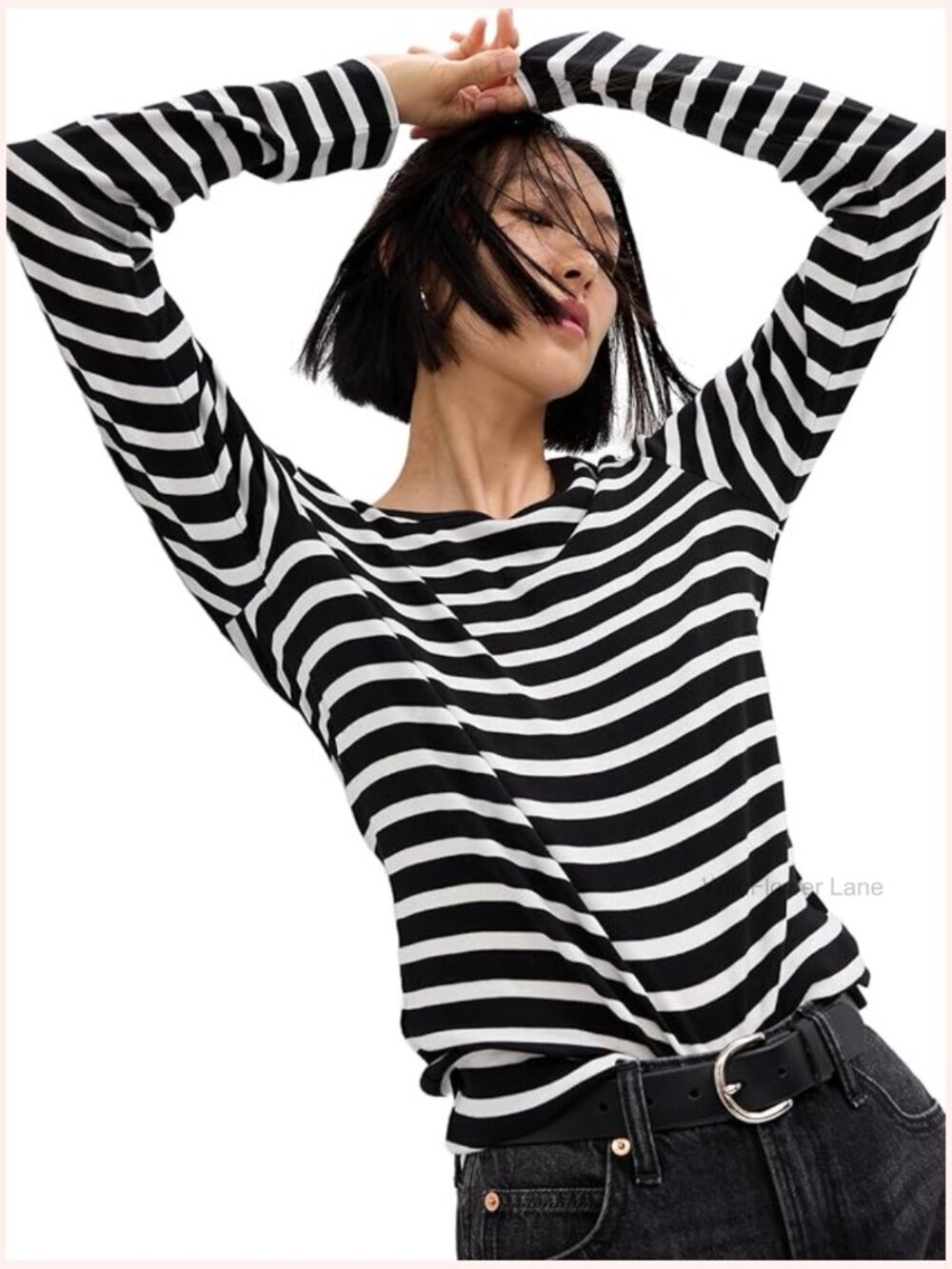 Long Sleeve Favorite Crew-Neck T-Shirt - Soft Jersey Knit, Striped Pattern